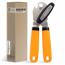 Deiss PRO Hand Held Can Opener &ndash; Smooth Edge Can Opener Manual & Bottle Opener,