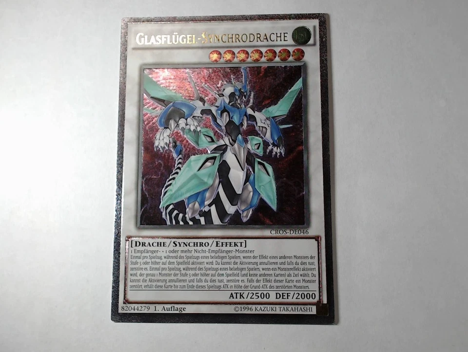 Yugioh GLASFLÜGEL-SYNCHRODRACHE , cros-de046 Ultimate Rare deutsch NM 1. Auflage - Bild 2 von 4