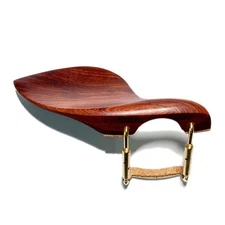 Strad Violin Chinrest Rose Wood 3/4 Size Screw Golden Clamp Wood Pad