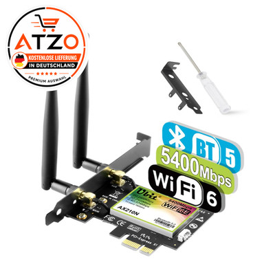 Ubit WiFi 6E AXE5400 PCIe Karte Intel AX210 Tri-Band