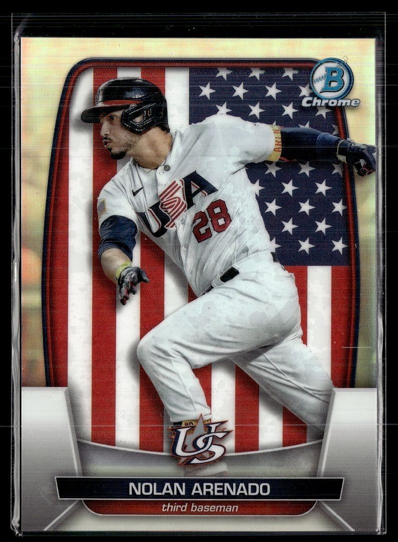 2023 BOWMAN CHROME WBC REFRACTOR /499 TEAM USA NOLAN ARENADO