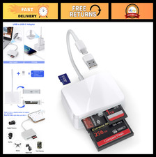 4-in-1 USB C SD Card Reader, TF CF MS Adapter for iPhone 17/16/15 Pro Max, iPad,