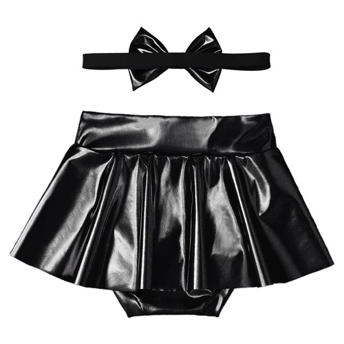 Baby Girls Skirt Short Metallic Bloomers Diaper Cover Infant Outfits Shiny Set - Picture 46 of 61