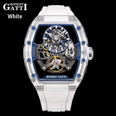 BONEST GATTI K9 Crystal Tonneau Automatic Mechanical Crystal Man Watches BG9960