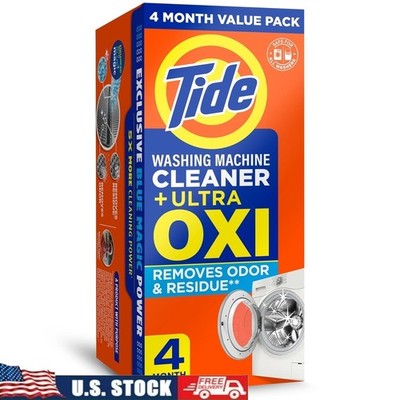 Washing Machine Cleaner Oxi Powder Odor Eliminator Residue Remover 4 Pack New