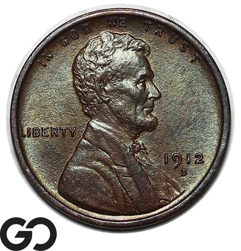 1912-D Lincoln Cent Wheat Penny, Beautiful Razor Sharp Solid Gem BU++, Better