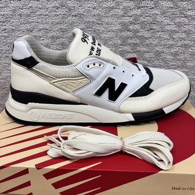 New Balance 998 Classics Made in USA White Black Cream Men's Sz