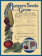 1917 Burpee Seeds of Philadelphia NEW Metal Sign: 12x16" Ships Free
