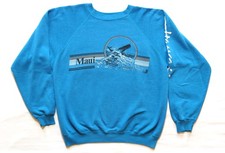 1980's Vintage Sweatshirt Hawaii Surf Maui Ocean Nature Whales Old Hanes Tag
