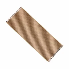 York Ticking Barn Red and Nutmeg Table Runner, 14 by 36"