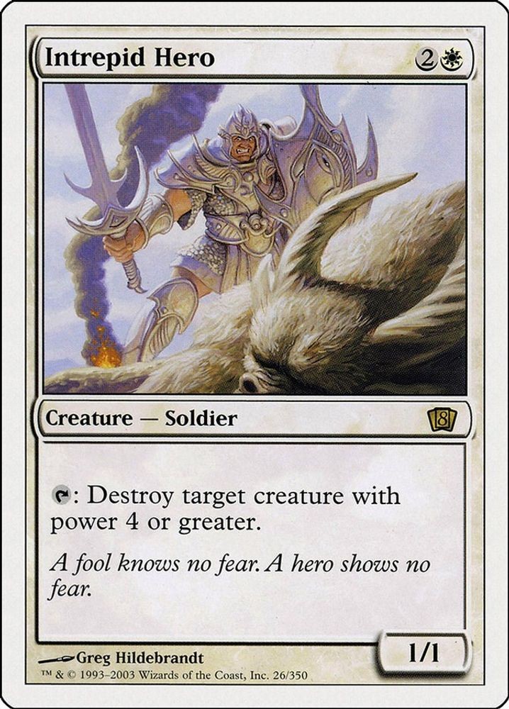 Intrepid Hero #26 8th Edition Moderately Played Magic The Gathering