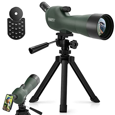 Emarth 20-60x60AE Waterproof Angled Spotting Scope with Tripod, 45-Degree Angled