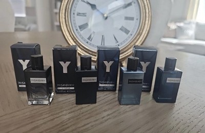 4 Mens FRAGRANCE ~ YSL Y EDP, LE PARFUM, L' ELIXIX & EDP INTENSE.  MINI 7.5 ML