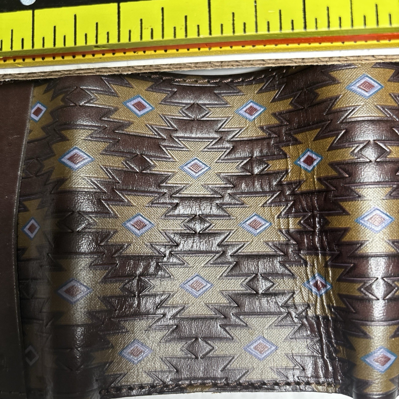 Rare Red Dirt Hat Western Trifold Wallet Leather Logo Soutwest Brown Collect NIB image 4