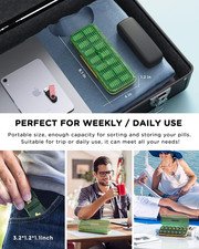 Pill Organizer 2 Times a Day, 7 Day Am Pm Pill Box - Weekly Pill Organizer w...