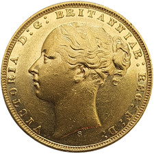 1872 Queen Victoria Young Head Gold Sovereign (Sydney)