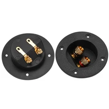 2pcs DIY Speaker Terminal Box Gold Plated for Secure Wiring Connection