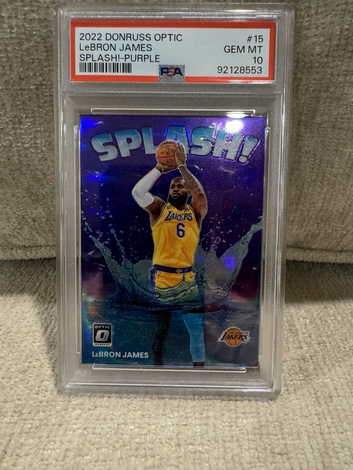 2022 Donruss Optic Lebron James Splash Purple PSA 10