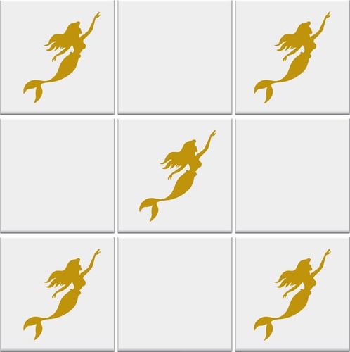 Tile Stickers MERMAID Nautical Bathroom Vinyl Decal Wall Transfers *2 SIZES* - Picture 8 of 22