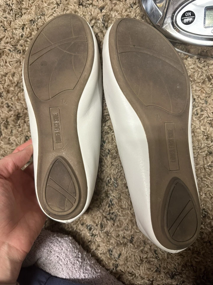 Lower East Side Talla 7.5 Blanco Ballet Pisos Imitación Cuero Vegano Venta al por menor $30 Foto 4 de 4
