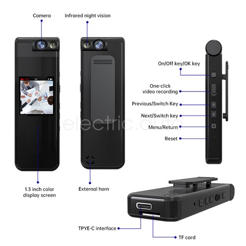 HD 1080P Body Camera Display Screen Wearable Video Recorder Sport Action Camera - Picture 3 of 23