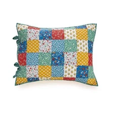 The Pioneer Woman Multi-Color Floral Patchwork 2-Piece Cotton King Sham Set