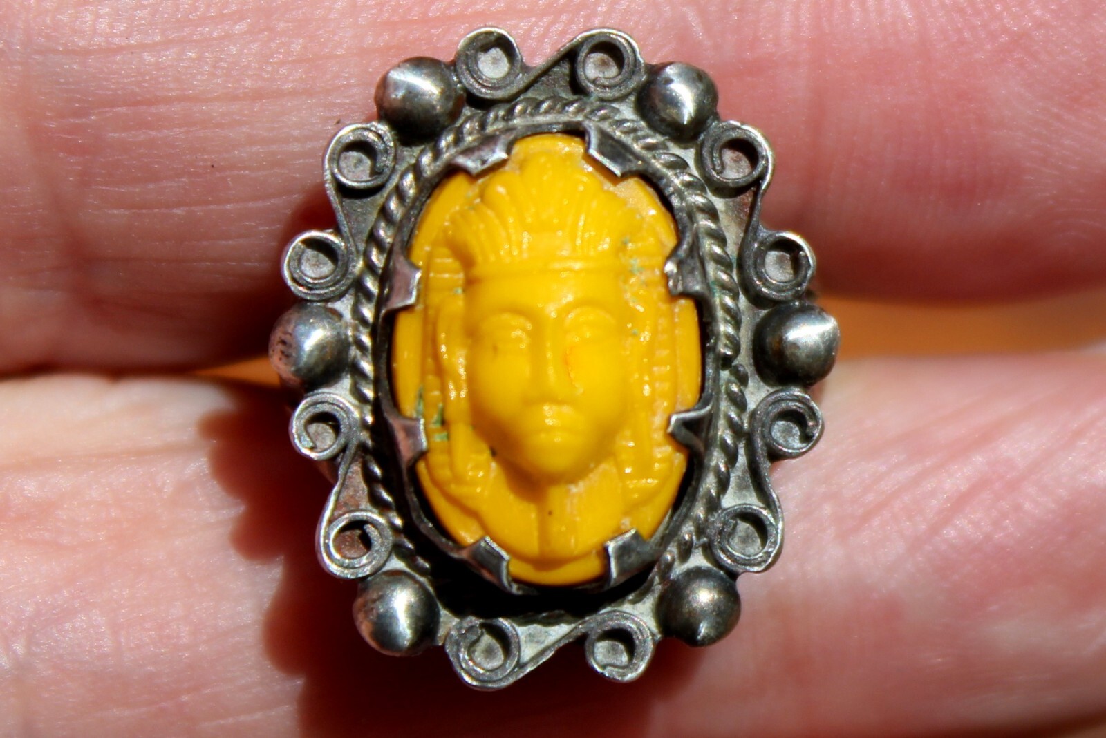 Beautiful Old 1950's Handmade Sterling Silver INDIAN CHIEF Ring