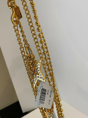 COACH BALL CHAIN LINK STAR PEACE Pave CHARM Belt Size S~VERY  display picture 1