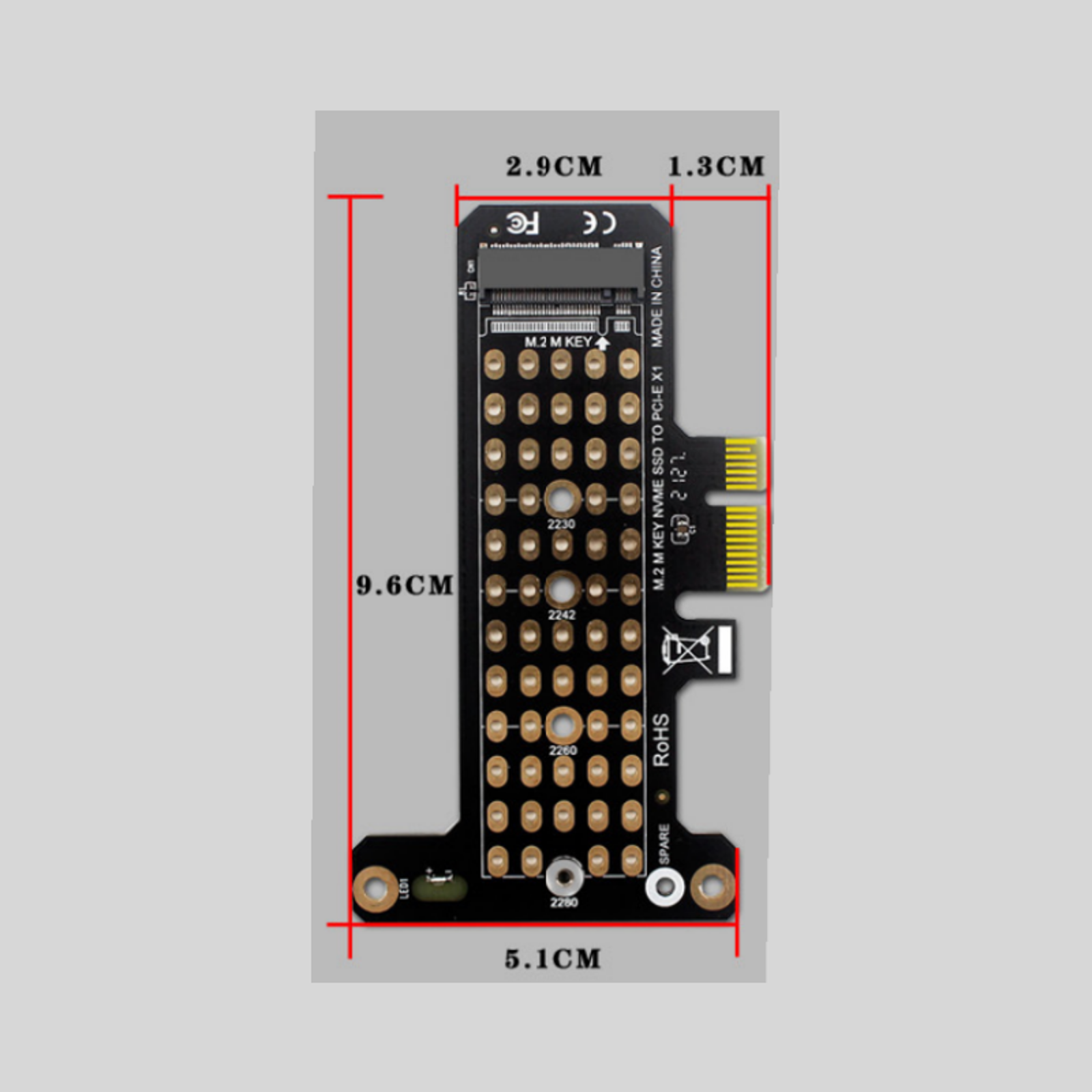 PH41-X1 M.2 NVME SSD to PCIeX1 Adapter Expansion Card X1 X4 X8 X16 Card ...