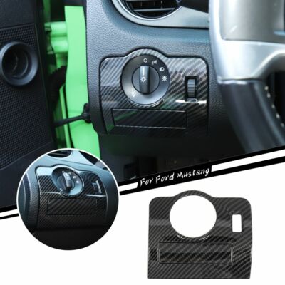 Headlight Switch Panel Trim Cover Frame for Ford Mustang 2009-2013 Carbon Fiber