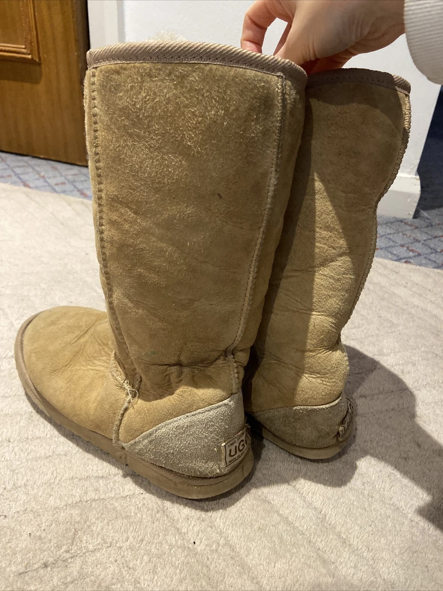 Womens Beige Tall UGGS Size 4 eBay