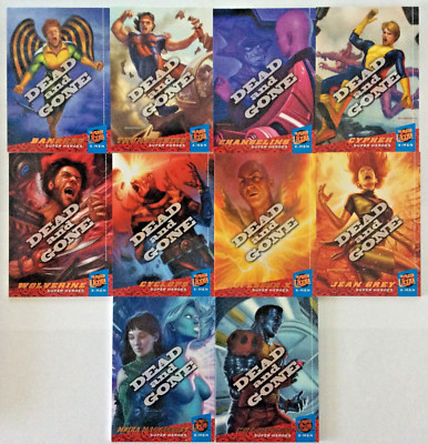 2018 Fleer Ultra X-Men DEAD & GONE  Silver Foil Complete Set of 10 (#DG1-10)
