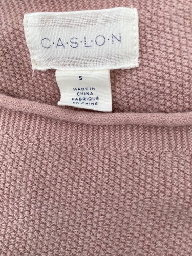 Caslon Knit Top Oversized Dusty Rose Boatneck Dolman Sleeves Inside Out Seams S - Picture 13 of 14