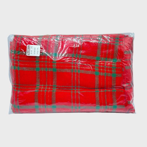 VTG 80s Festive Formal Tartan Plaid Tablecloth 52x52 In Square Textile Christmas - Picture 3 of 9