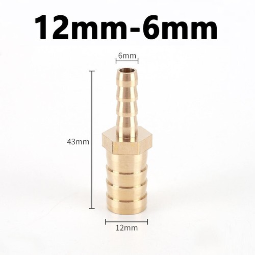 6~20mm Messing gerade Reduzierschlauch Widerhaken Rohr Schlauchverbinder für Luft Wasser Kraftstoff - Bild 20 von 39