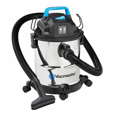 Vacmaster MVOA407S Stainless Steel Wet/Dry Vacuum, 3 Peak HP, 4 Gallon -