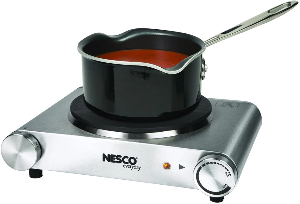 Nesco SB-01 Stainless Steel Electric Burner, 1500-Watt, Silver - Imagem 2 de 4