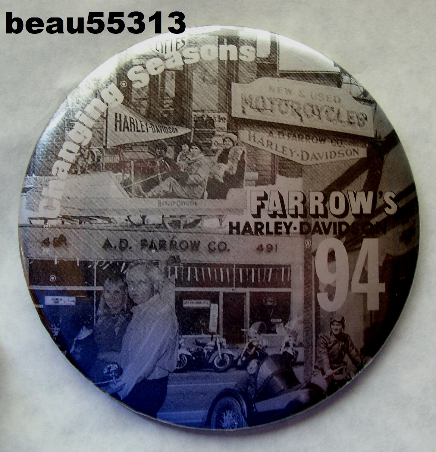 1994 AD FARROW SUNBURY OHIO HARLEY DAVIDSON DEALER DEALERSHIP BUTTON