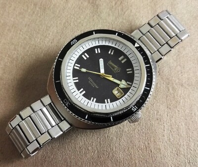 Eberhard \u0026 Co. Scafograf 500 super rare gilt dial stretch bracelet top  condition | eBay