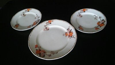 Barker Brothers Tudor Ware Sunbeam Teller. 9'' Platte & 2 x 7'' Seitenplatten. Crazed
