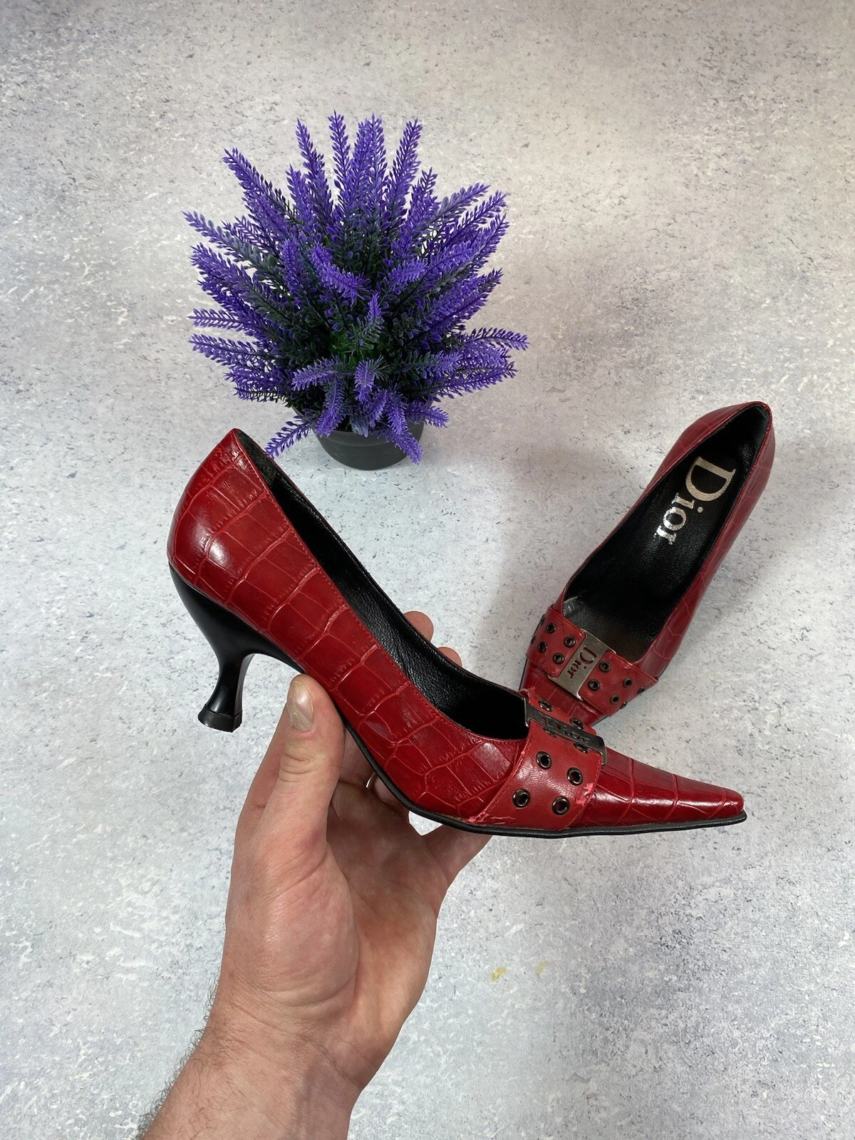Chaussures à talons Dior rouge luxe femme vintage pointure os