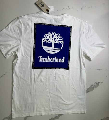 Timberland Men's Short Sleeve Stack Logo Tee Medium (Navy/White/Black) - Picture 2 of 3