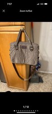 Marc Jacobs Quilted Laptop Case w/ Shoulder Strap - Taupe gray like 16x12  