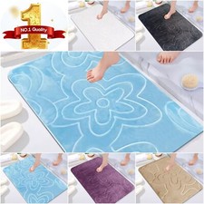 Bath Memory Foam Velvet Non Slip Bathroom Water Absorbent Toilet Pedestal Mat