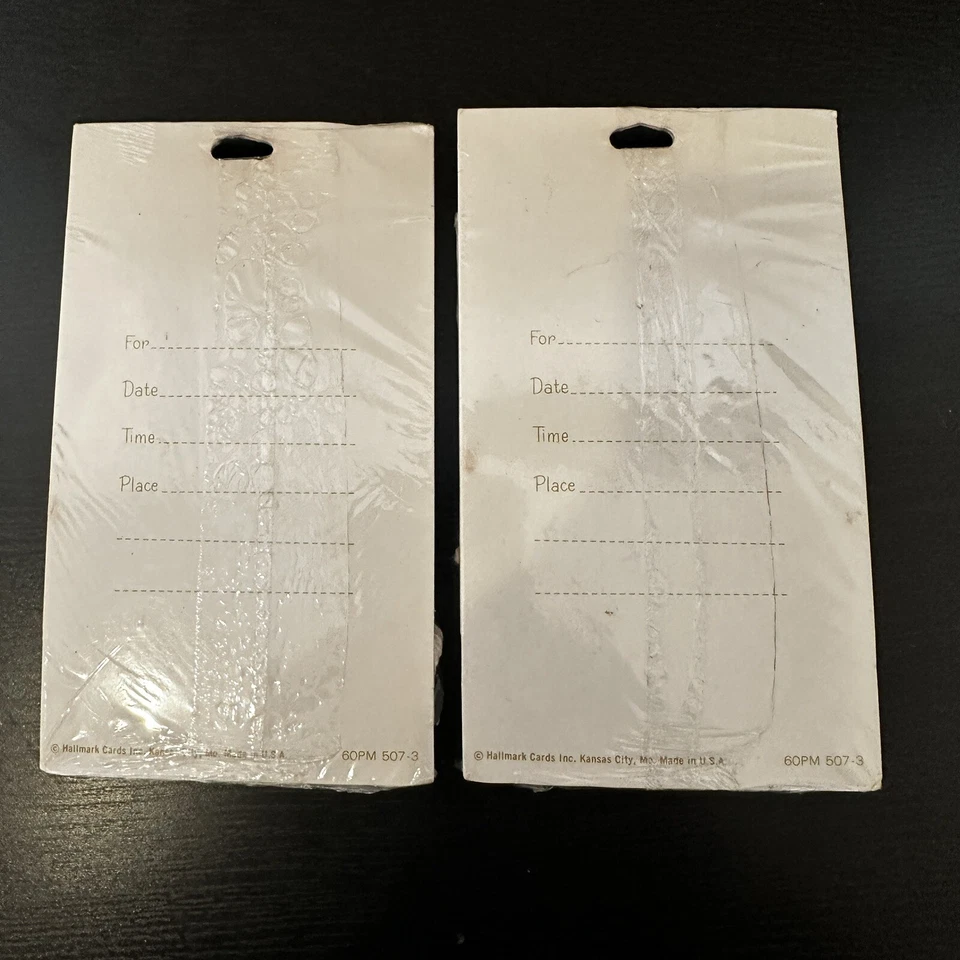 Vintage 2 Pacotes de 8 Convites de Aniversário NOVO Selado Em Relevo Bolo E Rosas - Imagem 4 de 4