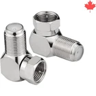 Premium Coax Connector - Male to Female 90 Degree Adapter for Wall Mounted TV