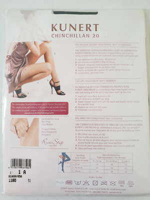 Bas Up Kunert - 20 Deniers - Modèle Chinchillan - Taille 1A - Noir - Neuf Avec étiquettes