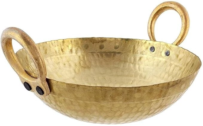 Pure Brass Hand Made Heavy Kadai for Cooking (Golden)
Opens in a new window or tab
