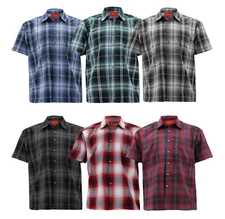 Men’s Casual Plaid Classic Short Sleeve Button Down Cowboy Western Shirt