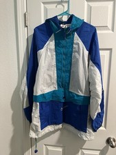 Nike Men  s Hooded Colorblock Windbreaker Jacket Blue Teal White XL 44-46